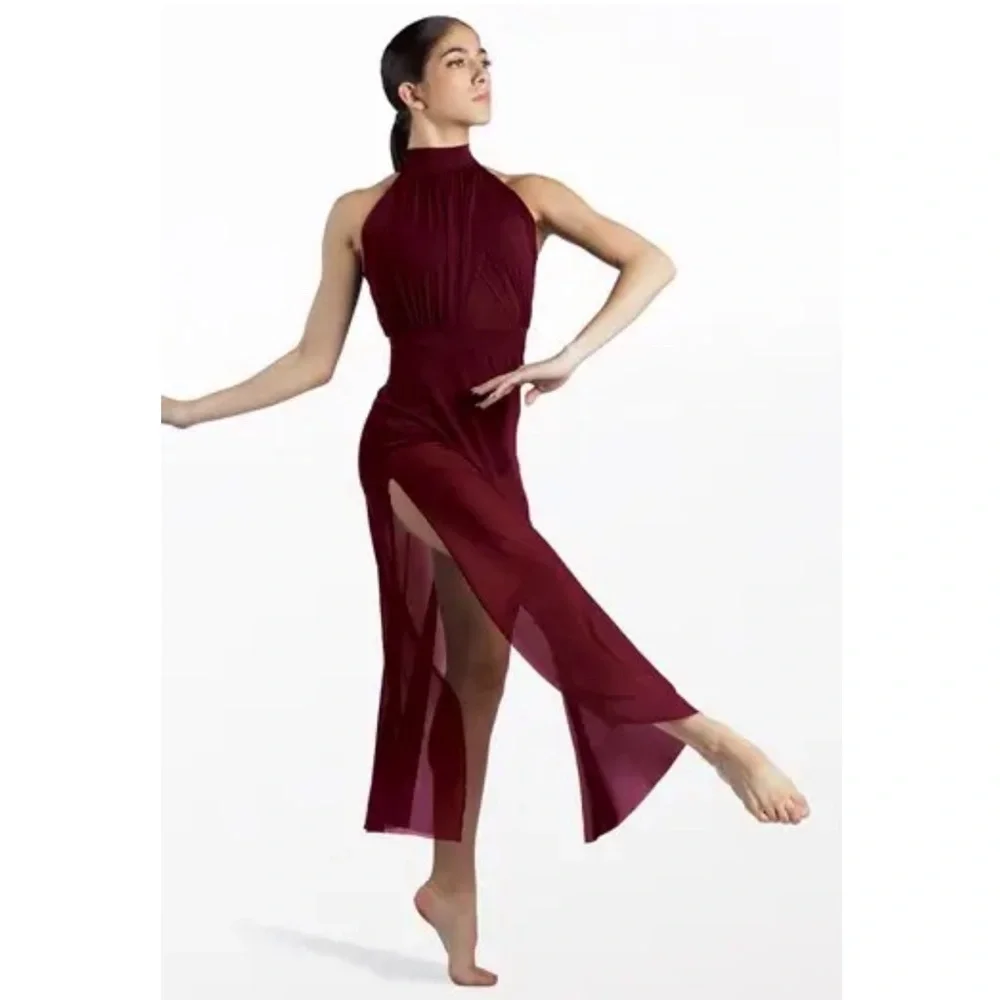 Balera Black Cherry Mesh Maxi Dress LC Contemporary Dance Costume